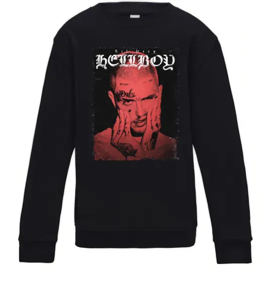 Дитячий світшот Лил Пип Hellboy poster Чорний фото