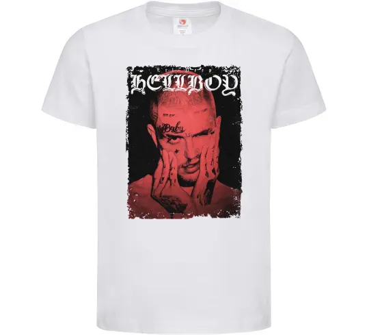 Детская футболка Лил Пип Hellboy poster Белый фото