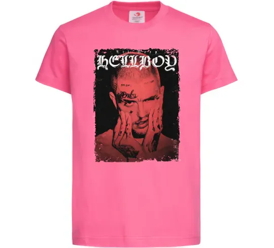 Детская футболка Лил Пип Hellboy poster Ярко-розовый фото