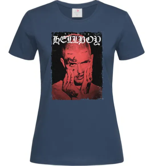 Женская футболка Лил Пип Hellboy poster Темно-синий фото