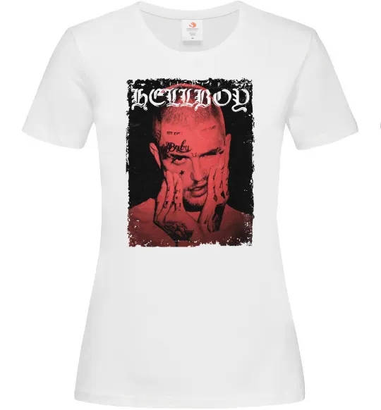 Женская футболка Лил Пип Hellboy poster Белый фото