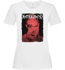 Женская футболка Лил Пип Hellboy poster Белый фото