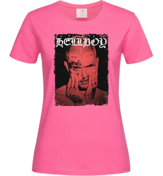 Женская футболка Лил Пип Hellboy poster Ярко-розовый фото