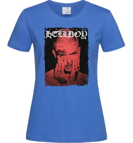 Женская футболка Лил Пип Hellboy poster Ярко-синий фото