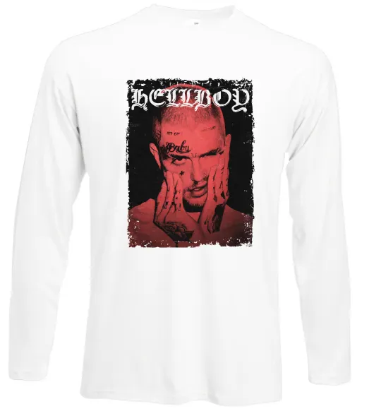 Лонгслив Лил Пип Hellboy poster Белый фото