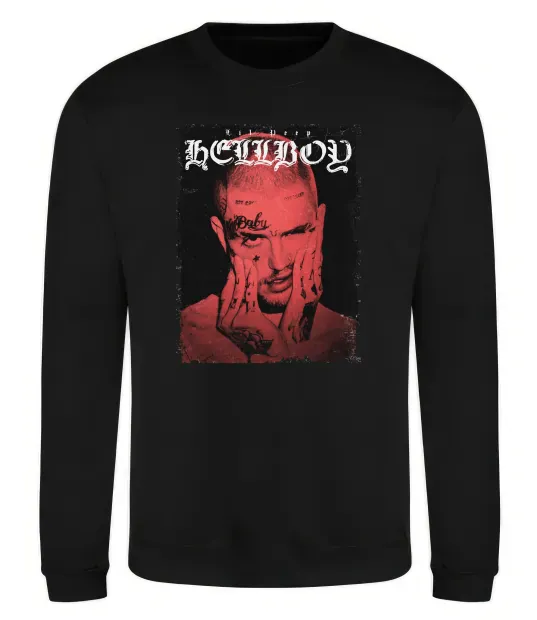 Свитшот Лил Пип Hellboy poster Черный фото