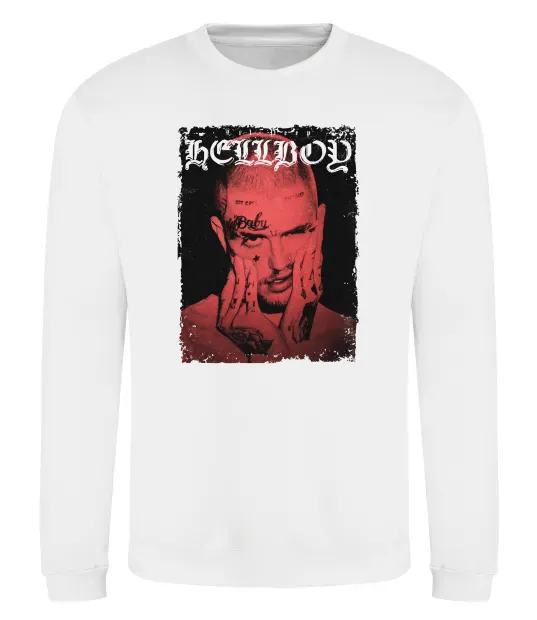 Свитшот Лил Пип Hellboy poster Белый фото