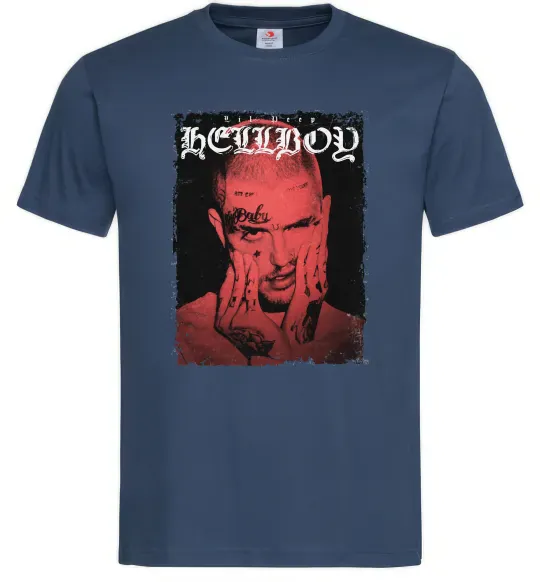 Мужская футболка Лил Пип Hellboy poster Темно-синий фото