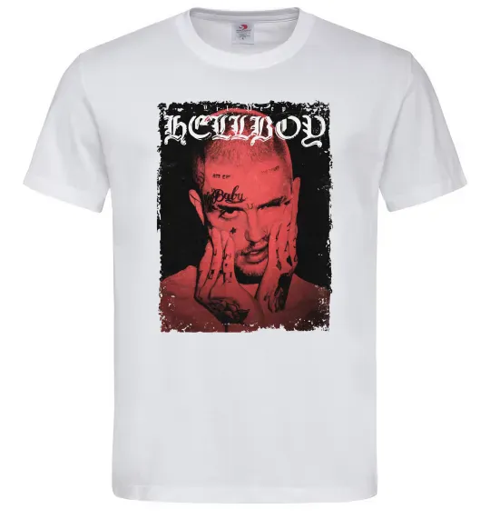 Мужская футболка Лил Пип Hellboy poster Белый фото