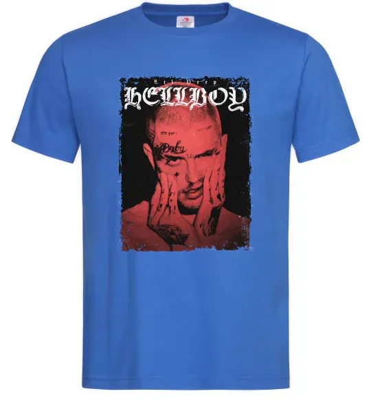 Мужская футболка Лил Пип Hellboy poster Ярко-синий фото