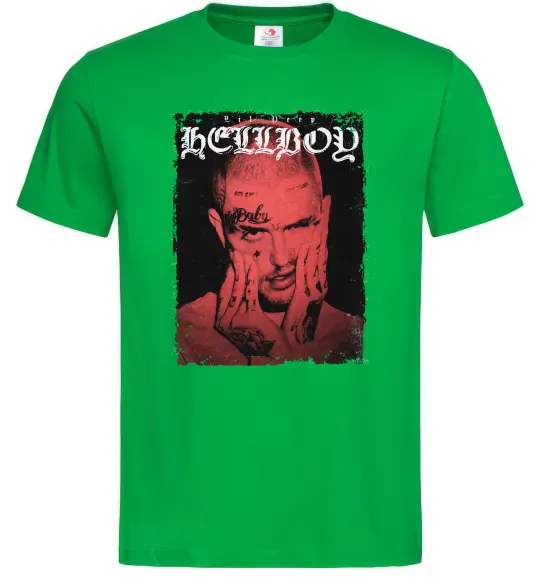 Мужская футболка Лил Пип Hellboy poster Зеленый фото