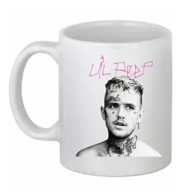 Чашка керамическая Lil Peep bw Белый фото