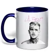 Чашка з кольоровою ручкою Lil Peep bw Глибокий темно-синій фото