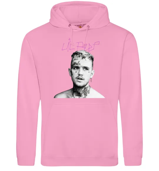 Мужская толстовка (худи) Lil Peep bw Розовый фото