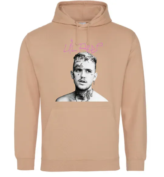 Женская толстовка (худи) Lil Peep bw Песочный фото