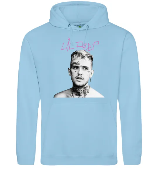 Жіноча толстовка (худі) Lil Peep bw Блакитний фото