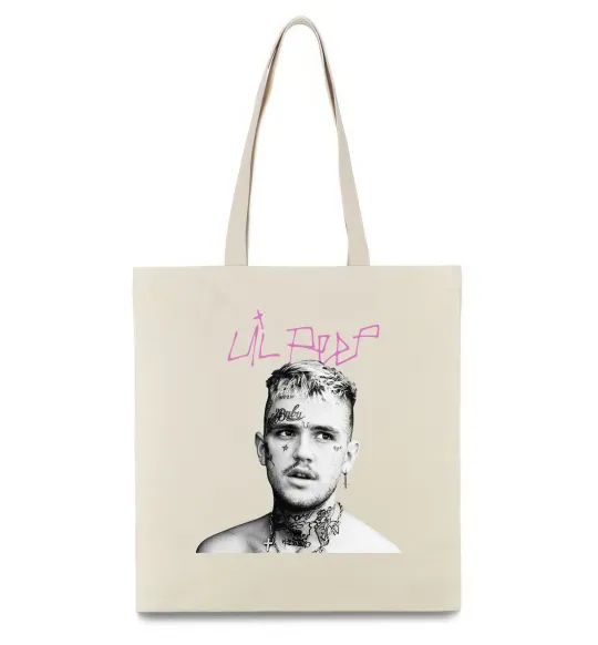 Эко-сумка Lil Peep bw Бежевый фото