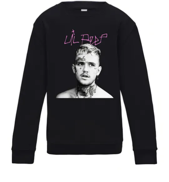 Детский Свитшот Lil Peep bw Черный фото