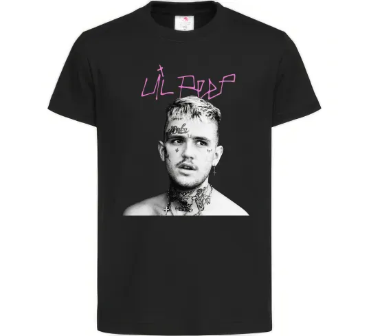 Детская футболка Lil Peep bw Черный фото