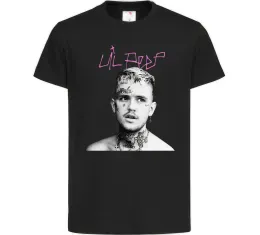 Детская футболка Lil Peep bw Черный фото