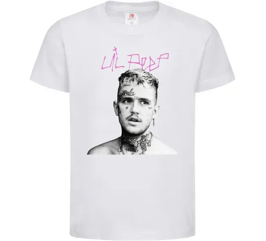 Детская футболка Lil Peep bw Белый фото