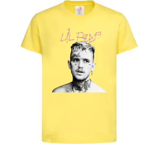 Детская футболка Lil Peep bw Лимонный фото