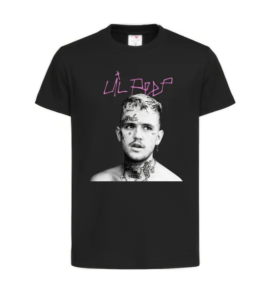 Детская футболка Lil Peep bw Черный фото