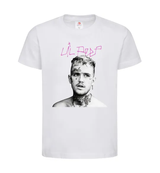 Детская футболка Lil Peep bw Белый фото