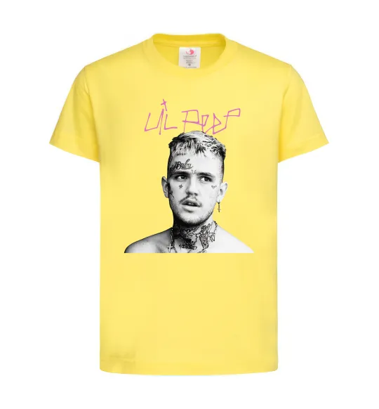 Детская футболка Lil Peep bw Лимонный фото