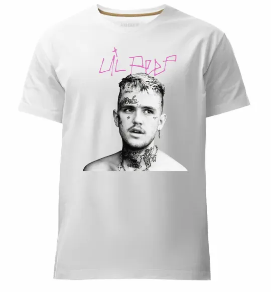 Мужская премиум футболка Lil Peep bw Белый фото
