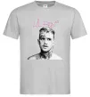 Мужская футболка Lil Peep bw Серый фото