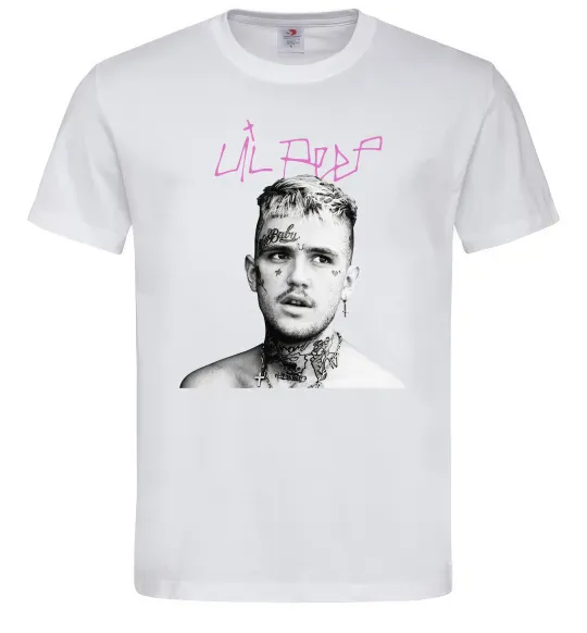 Мужская футболка Lil Peep bw Белый фото