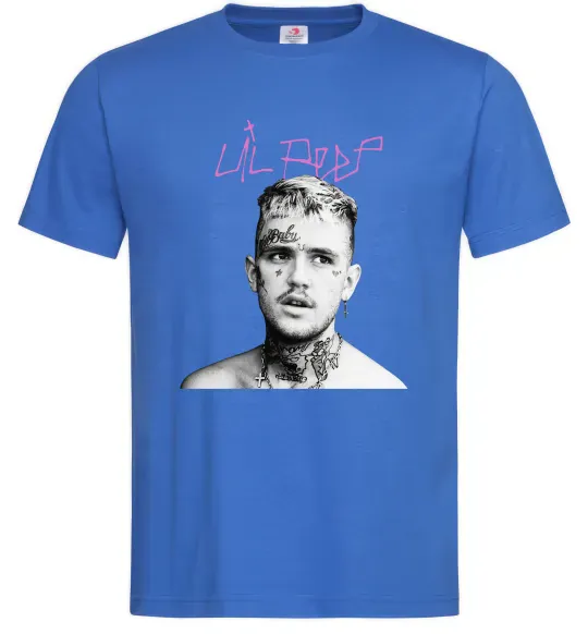 Мужская футболка Lil Peep bw Ярко-синий фото