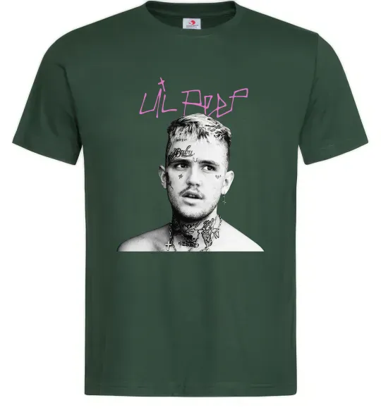 Мужская футболка Lil Peep bw Темно-зеленый фото
