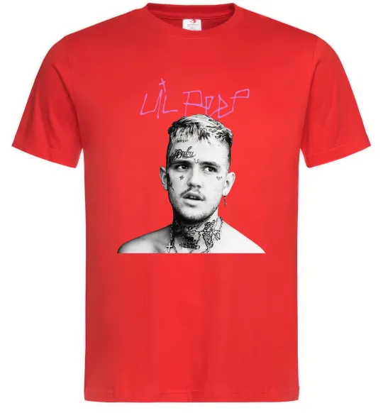 Мужская футболка Lil Peep bw Красный фото