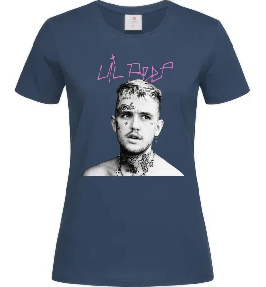 Женская футболка Lil Peep bw Темно-синий фото