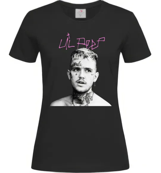 Женская футболка Lil Peep bw Черный фото