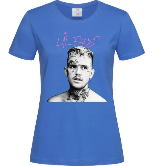 Женская футболка Lil Peep bw Ярко-синий фото