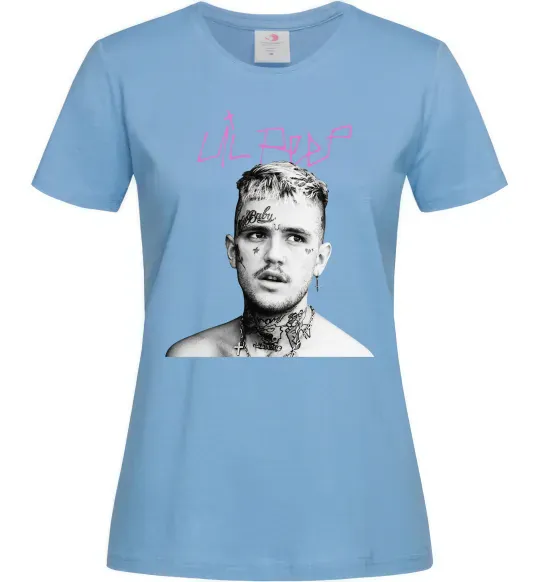Женская футболка Lil Peep bw Голубой фото