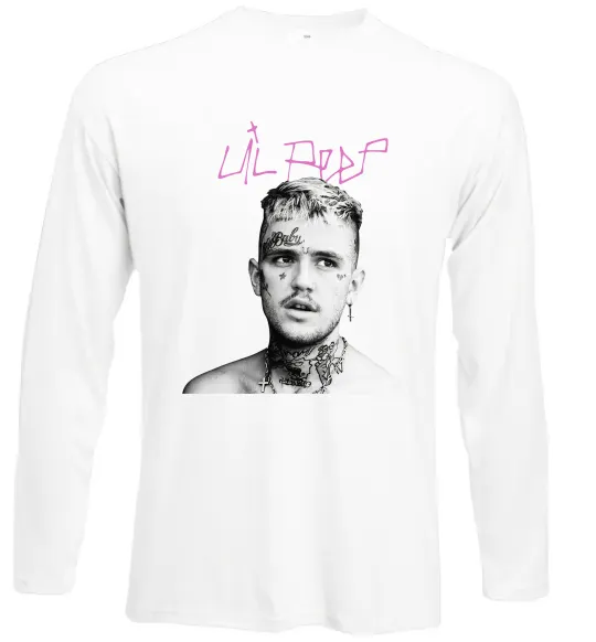 Лонгслив Lil Peep bw Белый фото