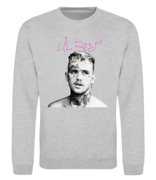 Свитшот Lil Peep bw Серый меланж фото