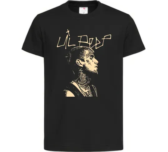 Детская футболка Lil Peep art Черный фото