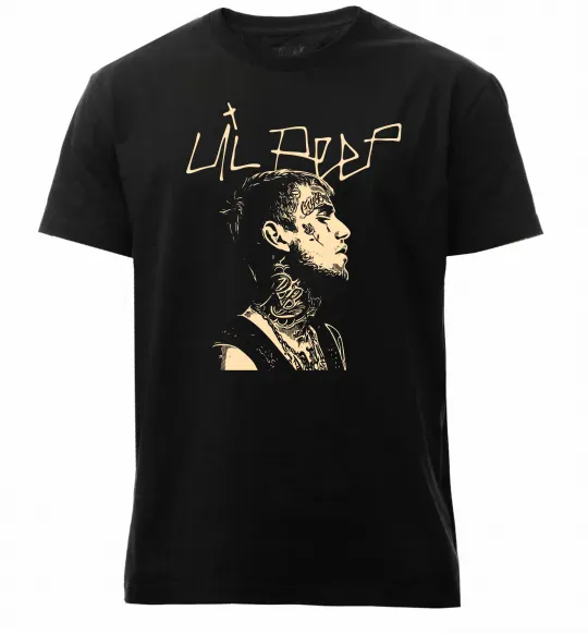 Чоловіча преміум футболка Lil Peep art Чорний фото