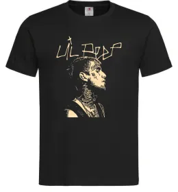 Мужская футболка Lil Peep art Черный фото