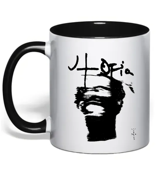 Чашка с цветной ручкой Travis Scott utopia Черный фото