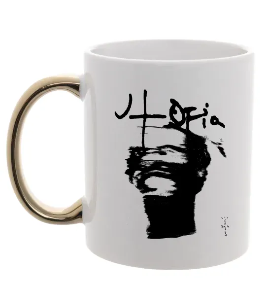 Чашка с цветной ручкой Travis Scott utopia Золото фото