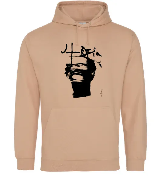 Женская толстовка (худи) Travis Scott utopia Песочный фото