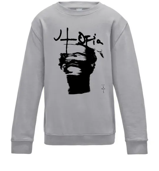 Дитячий світшот Travis Scott utopia Сірий меланж фото