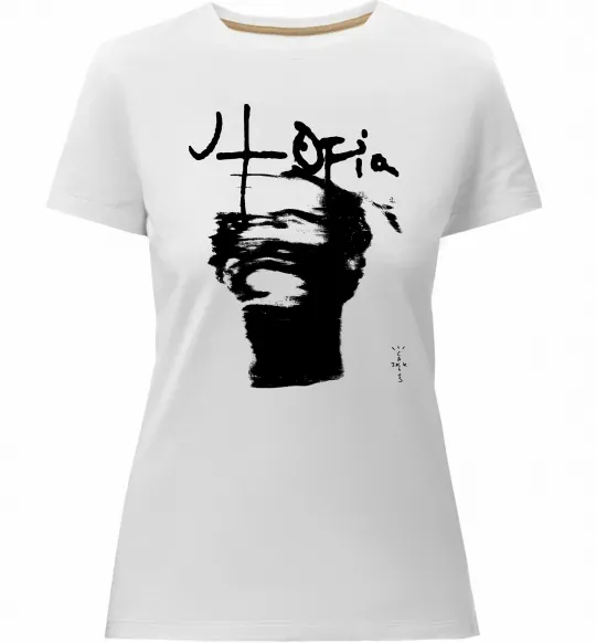 Женская премиум футболка Travis Scott utopia Белый фото