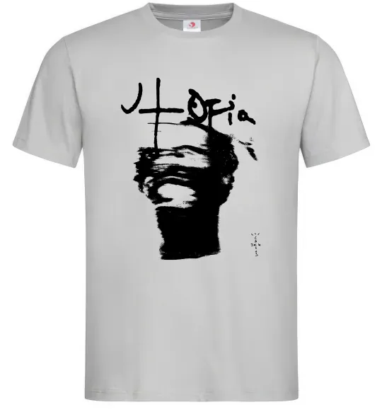 Мужская футболка Travis Scott utopia Серый фото